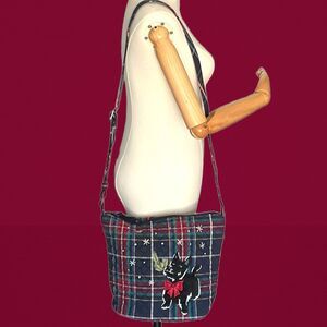 Vera Bradley Plaid Crossbody Bag with Dog Design